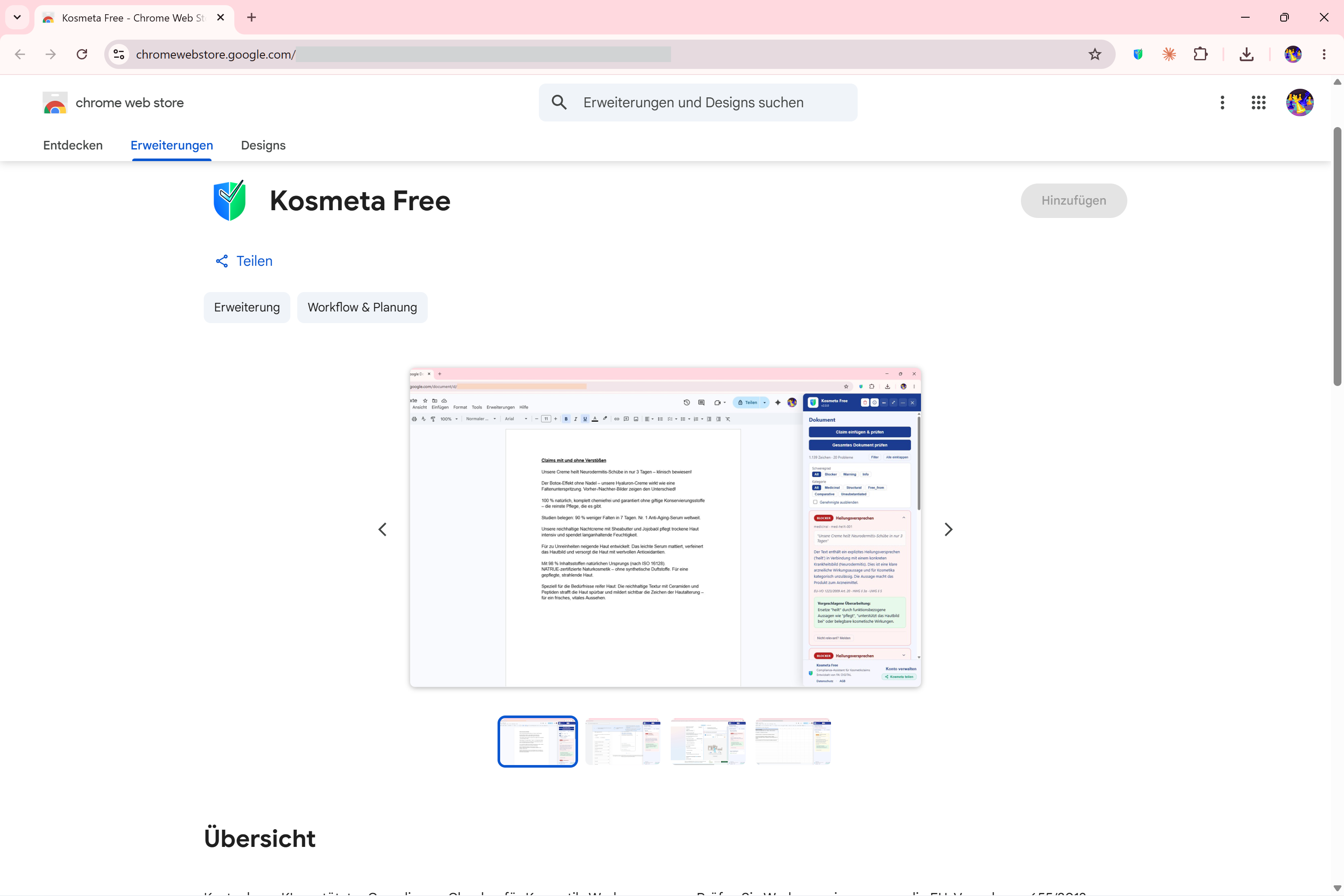 Kosmeta Free in Chrome Store